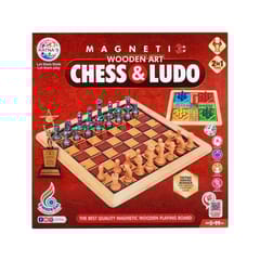 RATNA'S MAGNETIC WOODEN ART CHESS & LUDO