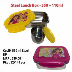 Ceelik 550ml Steel Lunch Box For School Kids