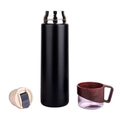 Stylish Black 500ml Stainless Steel Bottle Single Layer Rugged Water Cup For Camping Sports Gym