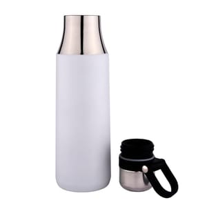 500ml White DoubleStainless Steel Flask With Handle Hot & Cold water also best Gifting option for corporate