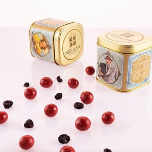 Ruby Cranberry Pan With chocolate coating fruit and nuts