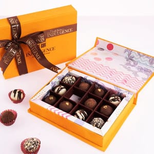 Assorted Truffle Box with Nutty truffle,Biscoff truffle,Nama fudge truffle,Bounty truffle (12 Pieces)