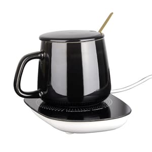 380ml Black Ceramic cup Set with Warmer suitable for gifting during the festive season.