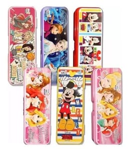 Disney Theme Selfie Small Pencil Box ( Set of 12 pcs) Cartoon Art Plastic Pencil Boxes  (Set of 12, Mix Print)