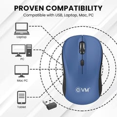 EVM-WM009 High-Precision Blue Wireless Optical Mouse crafted to bring its unique style to your work and perfectly fits in the palm of the hand for enhanced comfort