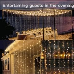 cThemeHouseParty Rainfall Gel Curtain Light 240 LEDs 3.2 m Yellow Rice Lights (Pack of 1)