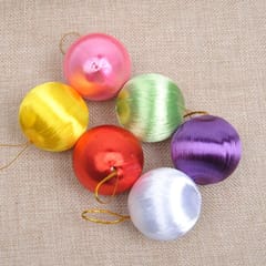 6 PCS 6 cm Christmas Silky Balls for Xmas Party Hanging Ornament Christmas Decoration Merry Christmas Xmad Party Accessories Props Party Favors Adult and Kids Christmas Gift for Kids  By cThemeHouseParty