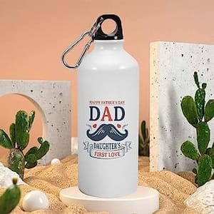Happy Father's Day Printed Aluminium Sipper Bottle ,Gift For Dad , Sipper Water Bottle 600 ML
