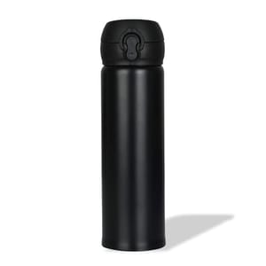 450ml Black Matte-finished Hot & Cold stainless steel single wall vacuum Flask  also customize it with your company's logo through screen printing and laser engraving also ideal for corporate gifiting