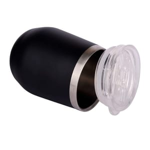 300ml Black Matte Finished double-walled Stainless Steel Mug With Lid Ideal for a wide range of drinks such as hot Coffee, mulled wine, and fun cocktails