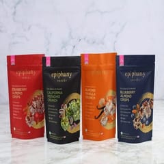 Cranberry Almond Crisps + Almond Vanilla Crunch + Blueberry Almond Crisps + California Pistachio Crunch