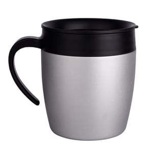 Insulated Stainless Steel Silver double wall vacuum insulation 450ml Coffee Mug with Lid suitable for outdoor, travel and office use