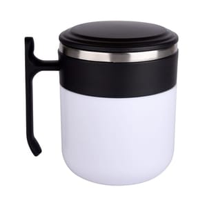 Stylish Black and White  Single wall Stainless Steel 350ml Coffee Mug Ideal to store hot and cold drinks at the same temperature for a longer duration