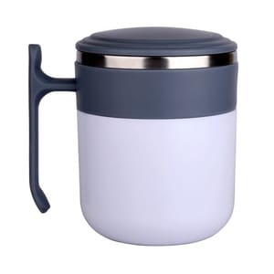 Stylish Grey and White Single wall Stainless Steel 350ml Coffee Mug Ideal to store hot and cold drinks at the same temperature for a longer duration