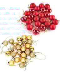 24 Pcs Christmas Balls Ornaments Shatterproof Gold Xmas Trees Parties Decorations Balls for Party Decoration,with Hanging Hole (Golden 4 Cm) By cThemeHouseParty