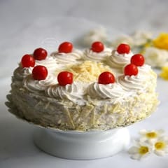 White Forest with Cherry Cake(Design as per availability)