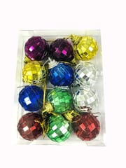 12 Pcs Small Balls Multicolour Mirror Look Christmas X-Mass Tree Decoration Hangings Ornaments Balls  By cThemeHouseParty