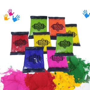 Herbal Holi color 100 % Herbal Non Toxic with scent - 10 shades - 800 Gms safe for children