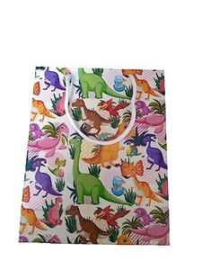 Dinosaur Theme Party Paper Bages For Gifting (Small Size) Birthday Party Decoration Bag (SET OF 10) (Dimension - 7.5inch X10inch X 3inch) New Year gift Festival gift