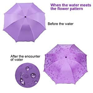 Magic 3 Fold Umbrella For Adults Gift For Your Dear One In Rainy Season ,Change Design When Touches Water, Compact, Lightweight, UV Proof Pack Of 1 (Colour As Per Availability)