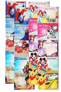 Cartoon Character Print Self Adhesive Best Wishes Label Stickers for Gift Box Marvel Avenger Mickey Minnie Barbie CAR Spider-Man Sofia The Princess Jungle Book Best Wishes Set of 20