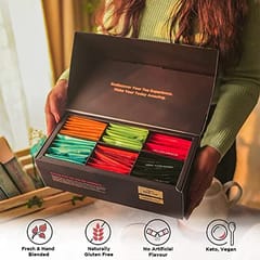 Green Tea Wellness Gift Box Herbal & Smooth( Mellow Hibiscus,Pure Magical Cinnamon,Fresh Moringa Tulsi,Himalayan Green,Pure Darjeeling) - Festive Hamper set With Flavour From India