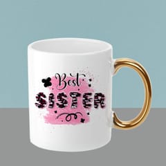 Sister & Brother Rakhi hamper  Includes Rudraksha Rakhi,Memory  Red Fur Pillow,Best Sister Golden Mug,Aluminum Bottle,Keychain,Chocolate Pouch & Best wishes Card a personal touch to the gift hamper