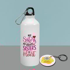 Sister & Brother Rakhi hamper  Includes Rudraksha Rakhi,Memory  Red Fur Pillow,Best Sister Golden Mug,Aluminum Bottle,Keychain,Chocolate Pouch & Best wishes Card a personal touch to the gift hamper