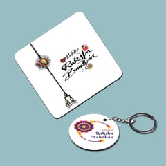Sister Rakhi Hamper  Includes Rudraksha Rakhi,Best Sister Tea Mug,Temperature Bottle,Keychain,Chocolate Pouch & Best wishes Card a personal touch to the gift hamper