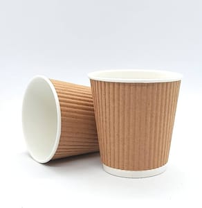 Ripple Paper Cups 200 ML   , Paper Glass , Paper Cup , Mug for Coffee, Tea and Cappuccino in Party, Office, Events and Other (Brown, Pack of 25) Colour As Per Available