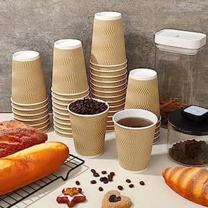 Ripple Paper Cups 200 ML   , Paper Glass , Paper Cup , Mug for Coffee, Tea and Cappuccino in Party, Office, Events and Other (Brown, Pack of 25) Colour As Per Available