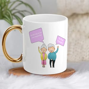 Happy Retirement White Mug Golden Handle 330ml(11oz)Qty 1 Pc of Using white hard ceramic - Can be Customized As Per Requirement