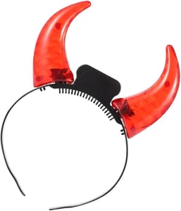 ThemeHouseParty Halloween Red Horn Devil Horn/ Led Hair Band/ Led Horn for Party Makeup Headband for Halloween Party