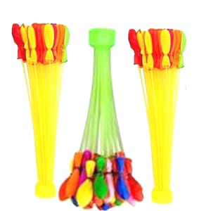 Water Balloons Holi for Kids Boys and Girls, Latex with Refill Hose, Three Bunches Balloons � Games Swimming Pool Outdoor Fun Magic Water Balloons (111 Balloons)