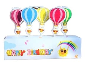 Candle with Balloon Theme Character Print Birthday Party Kids Birthday Party