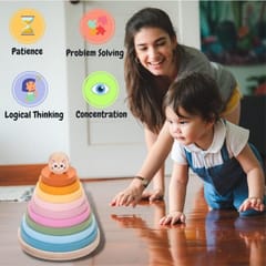 Rainbow Stacking Rings with Stacker
