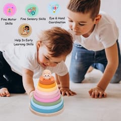 Rainbow Stacking Rings with Stacker
