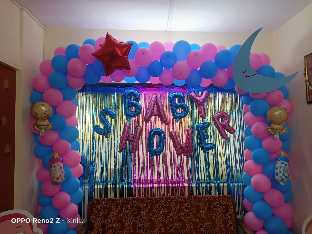 Baby Shower Decor mom to be party decore red blue color balloon Godh Bharai Home Decoration image 1