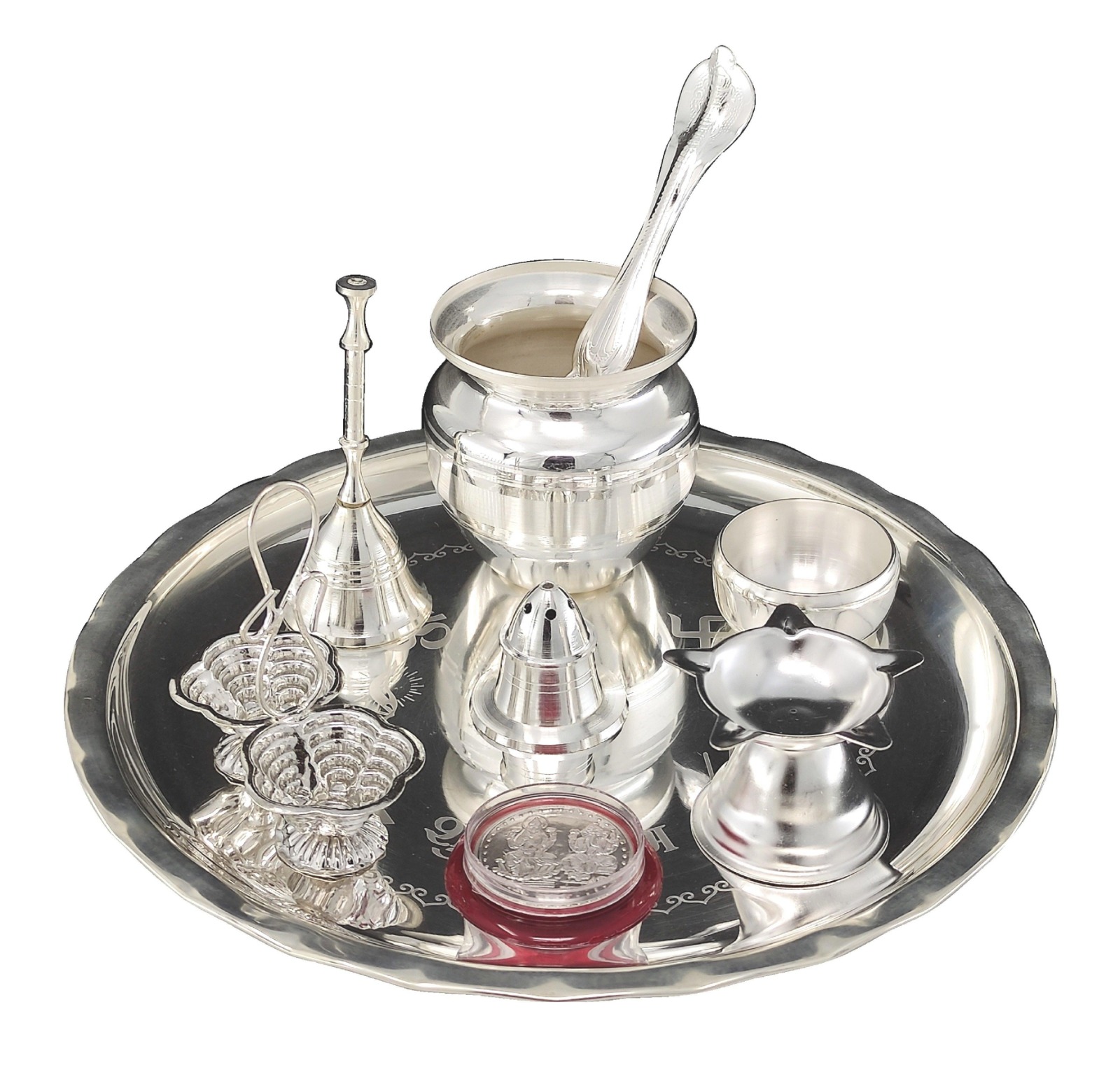 Silver-Plated Pooja Thali Set