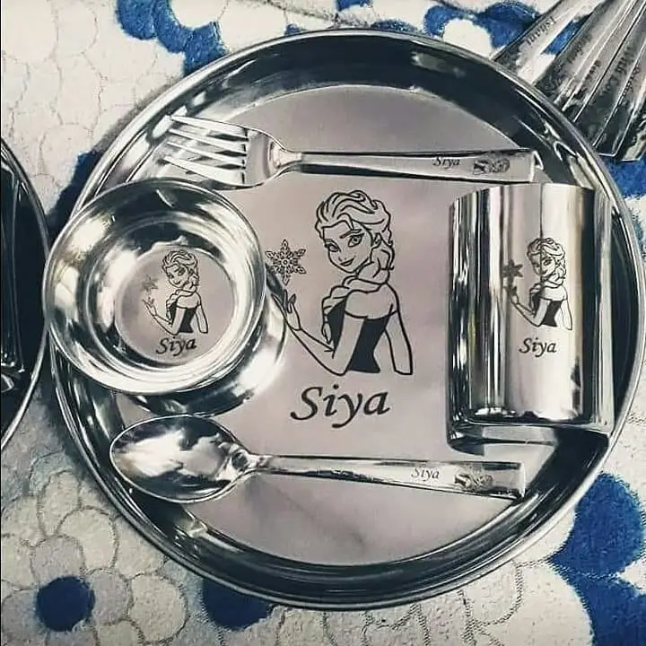Personalized Frozen Character Stainless Steel Thali Set