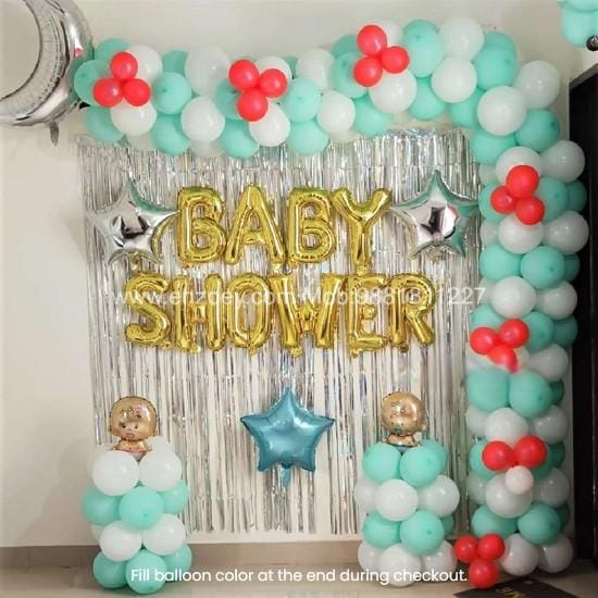 Mint & Red Baby Shower Decoration