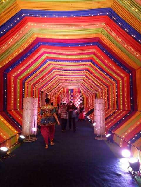 Grand Illuminated Navratri Tunnel Decoration