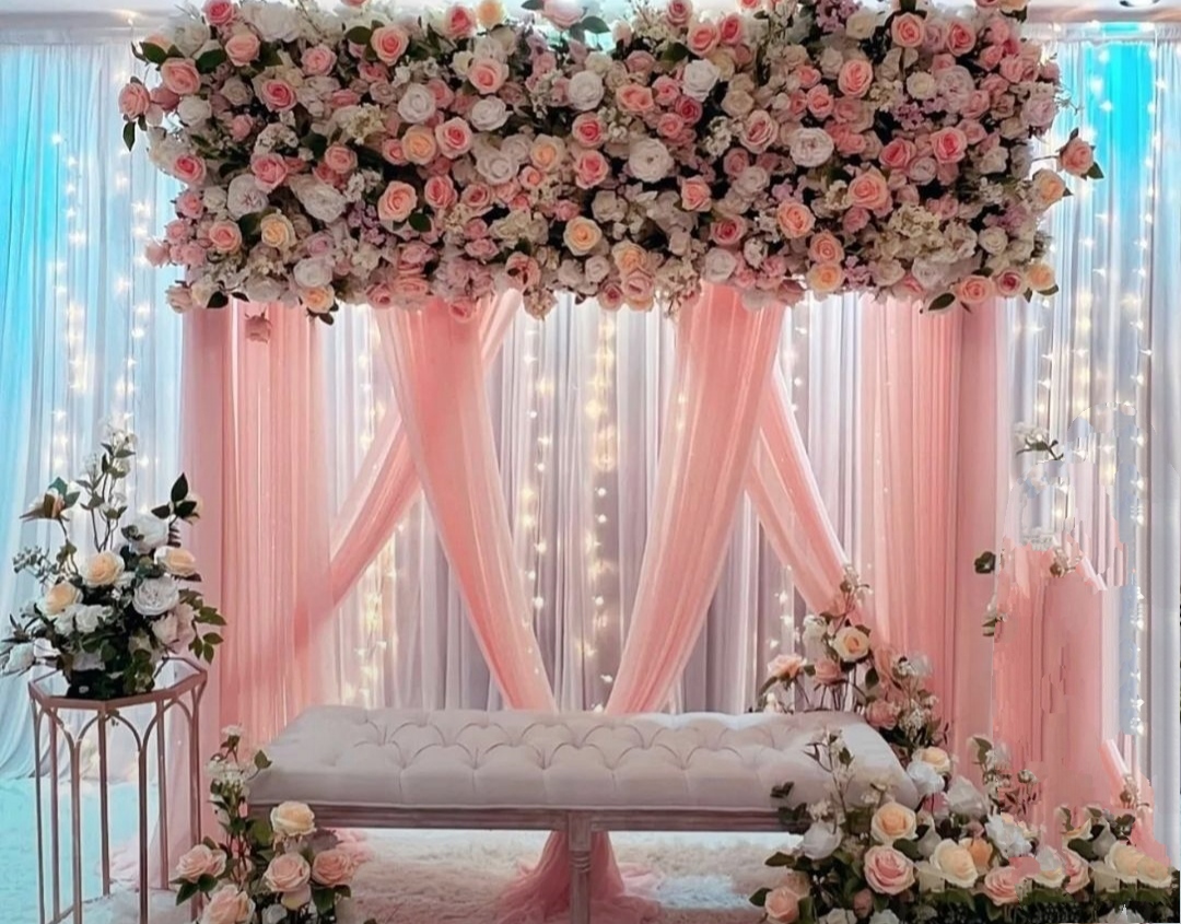 Premium Pink & White Floral Stage Decoration