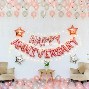 Happy Anniversary Rose Gold Decor
