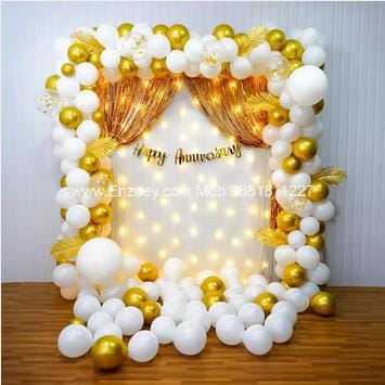 White And Gold Enchantment Anniversary Decoration