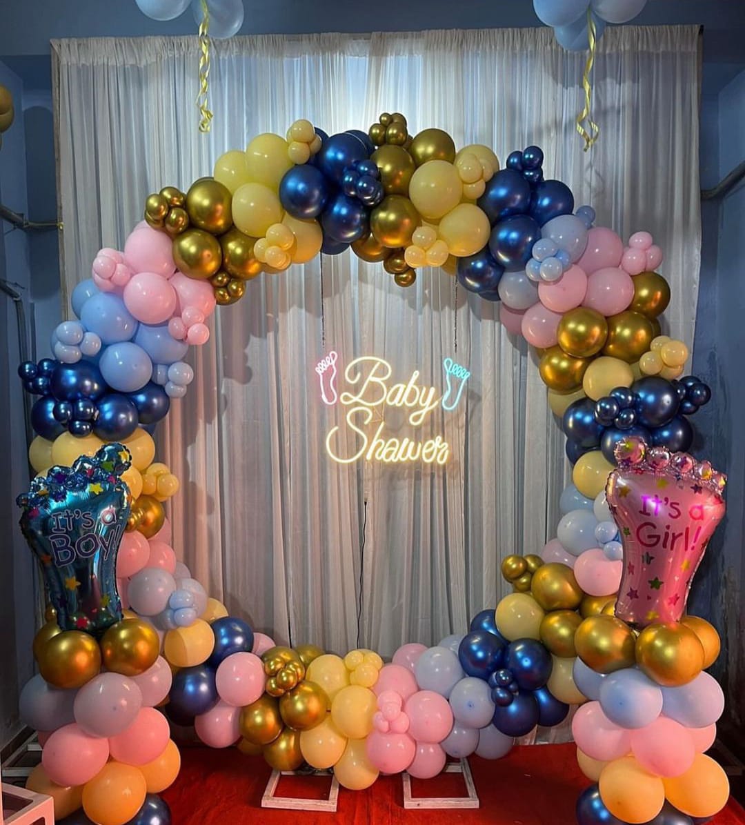 Baby Shower Decor mom to be party decore multi color balloon Godh Bharai Home Decoration