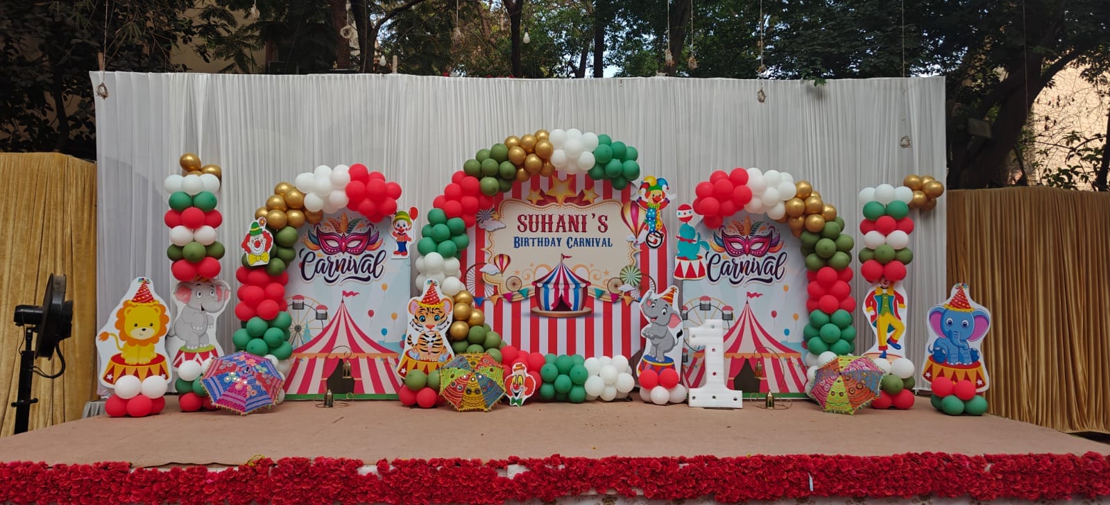 Grand Carnival / Circus Theme Birthday Stage Setup