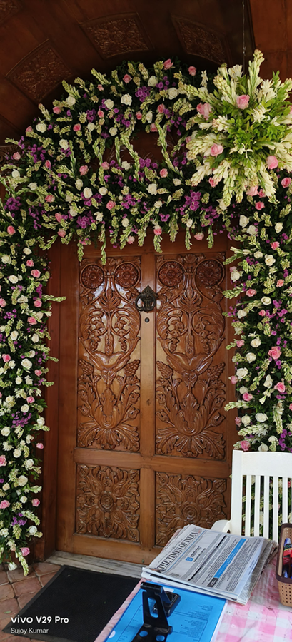 Mixed Flower Decoration on entrance gate