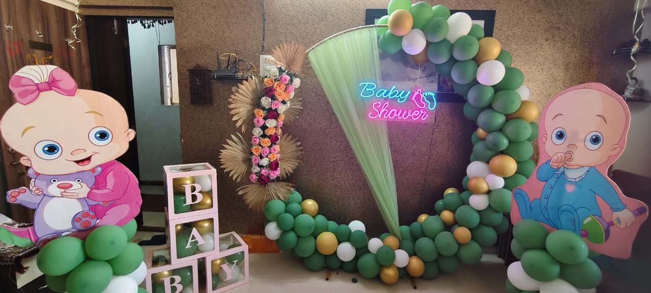 Baby Shower Decor mom to be party decore multi color balloon Godh Bharai Home Decoration image 8