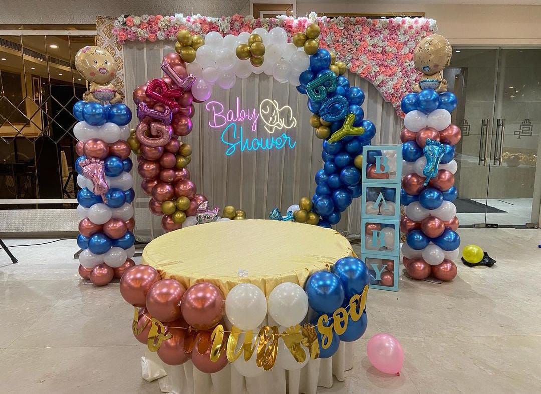 Baby Shower exclusive Decor mom to be party decore pastel crome latex color balloon Godh Bharai Home Decoration